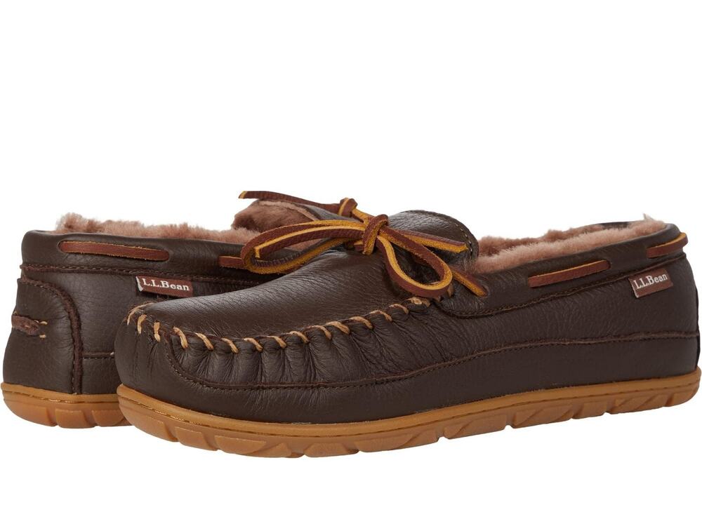 L.L.BEAN WICKED GOOD MOOSEHIDE SLIPPER MOCCASIN CHOCOLATE 12 D (M)